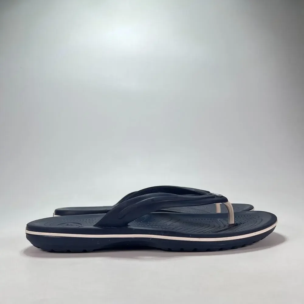 Crocs Crocband Navy Blue Casual Lightweight Flip Flops Thong Sandals Men's Sz 11